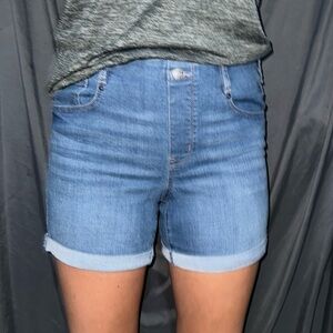 blue jean shorts